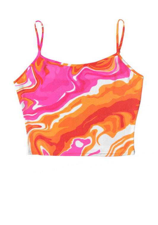 Lesbian Liquid Tie Dye Pride Y2K Mesh Cami Tank Cherrykitten