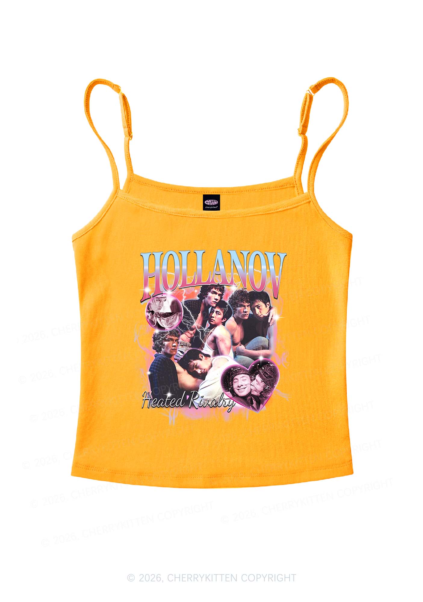 Retro Pink Blue HR Y2K Spaghetti Strap Cami Cherrykitten