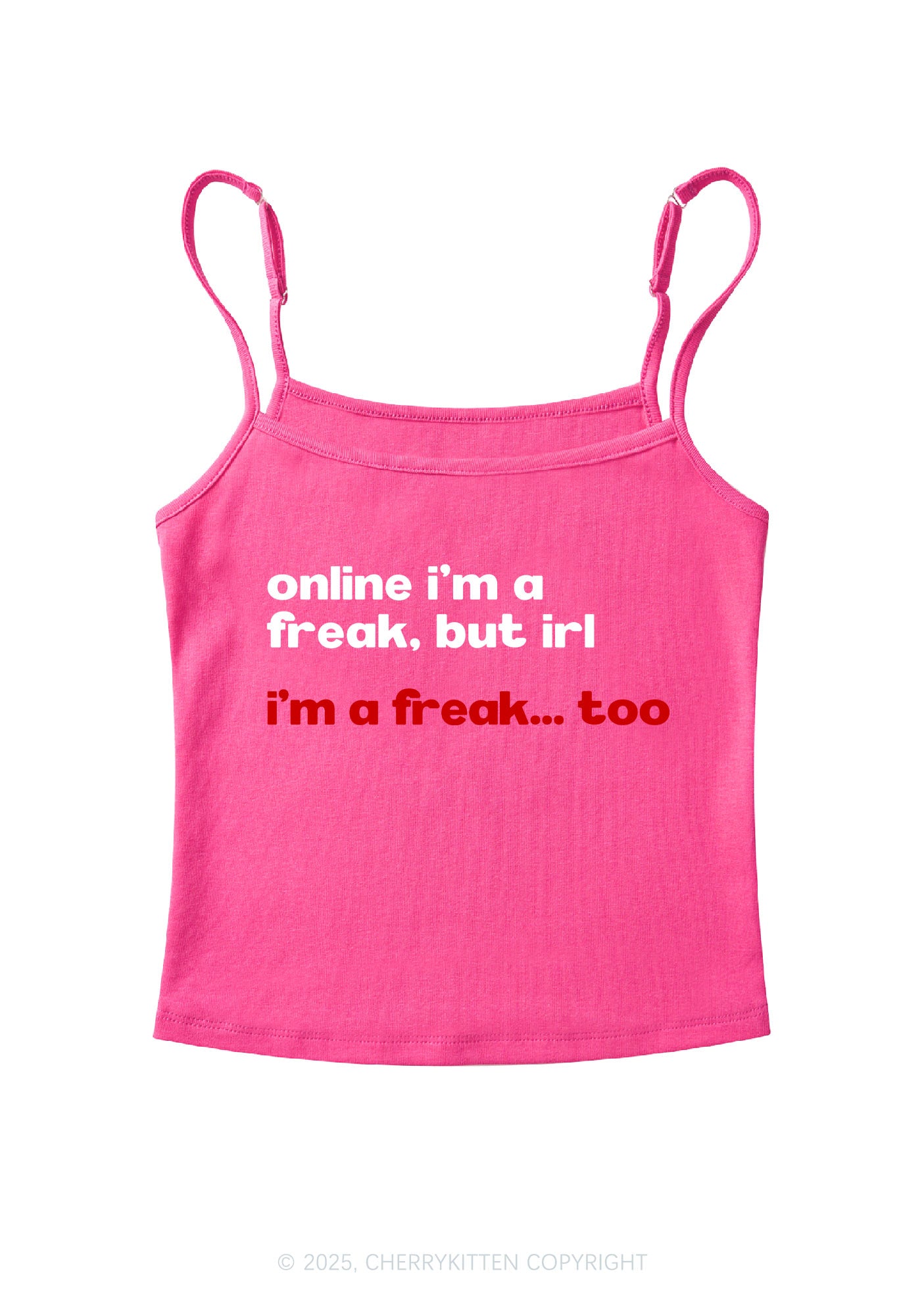 Im A Freak Y2K Spaghetti Strap Cami Cherrykitten