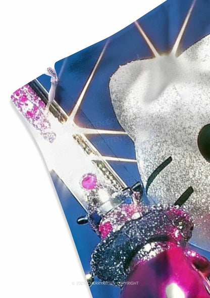 Kitten Knight Y2K Print Mini Skirt Cherrykitten