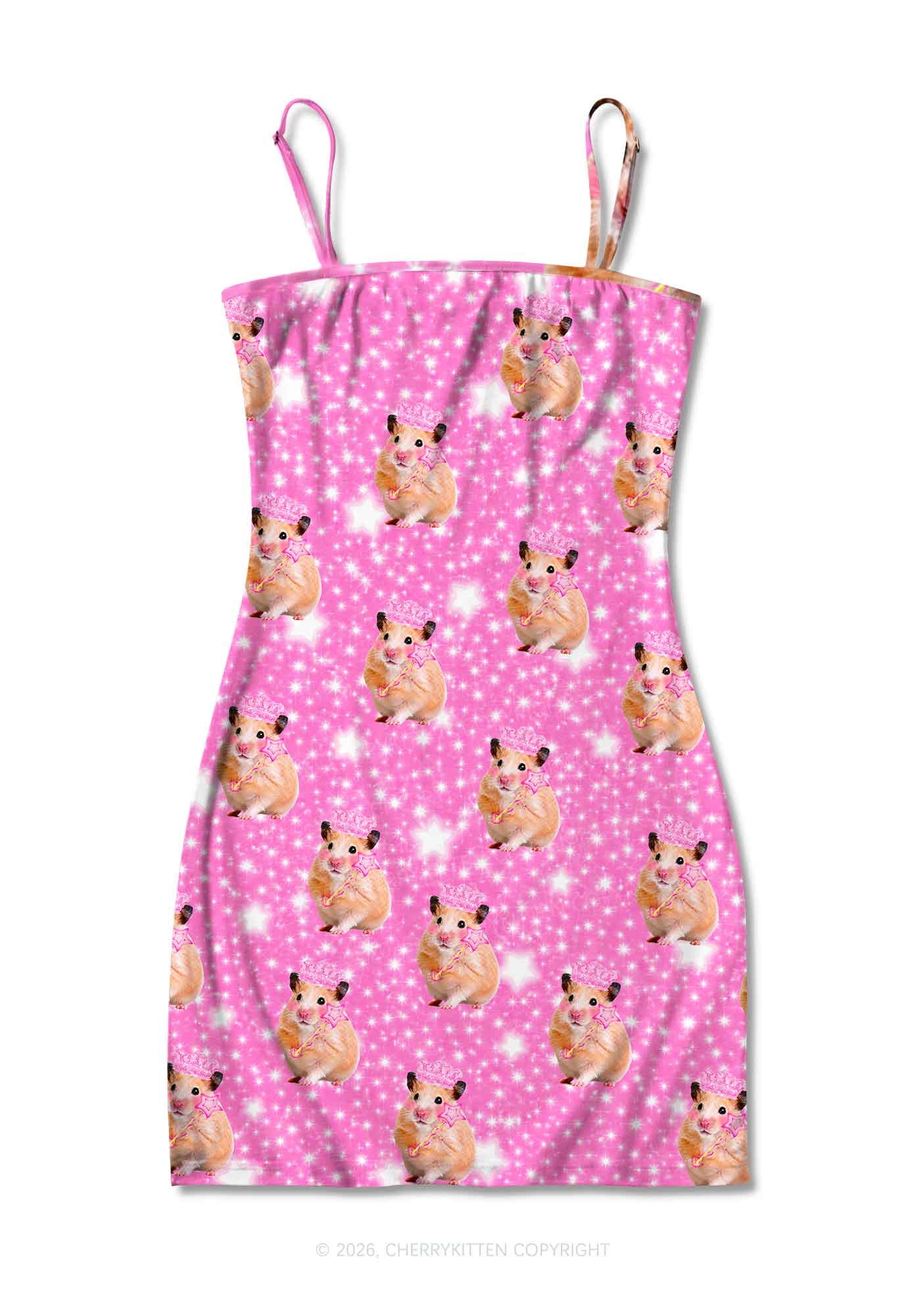 Rat Princess Y2K Print Slip Dress Cherrykitten