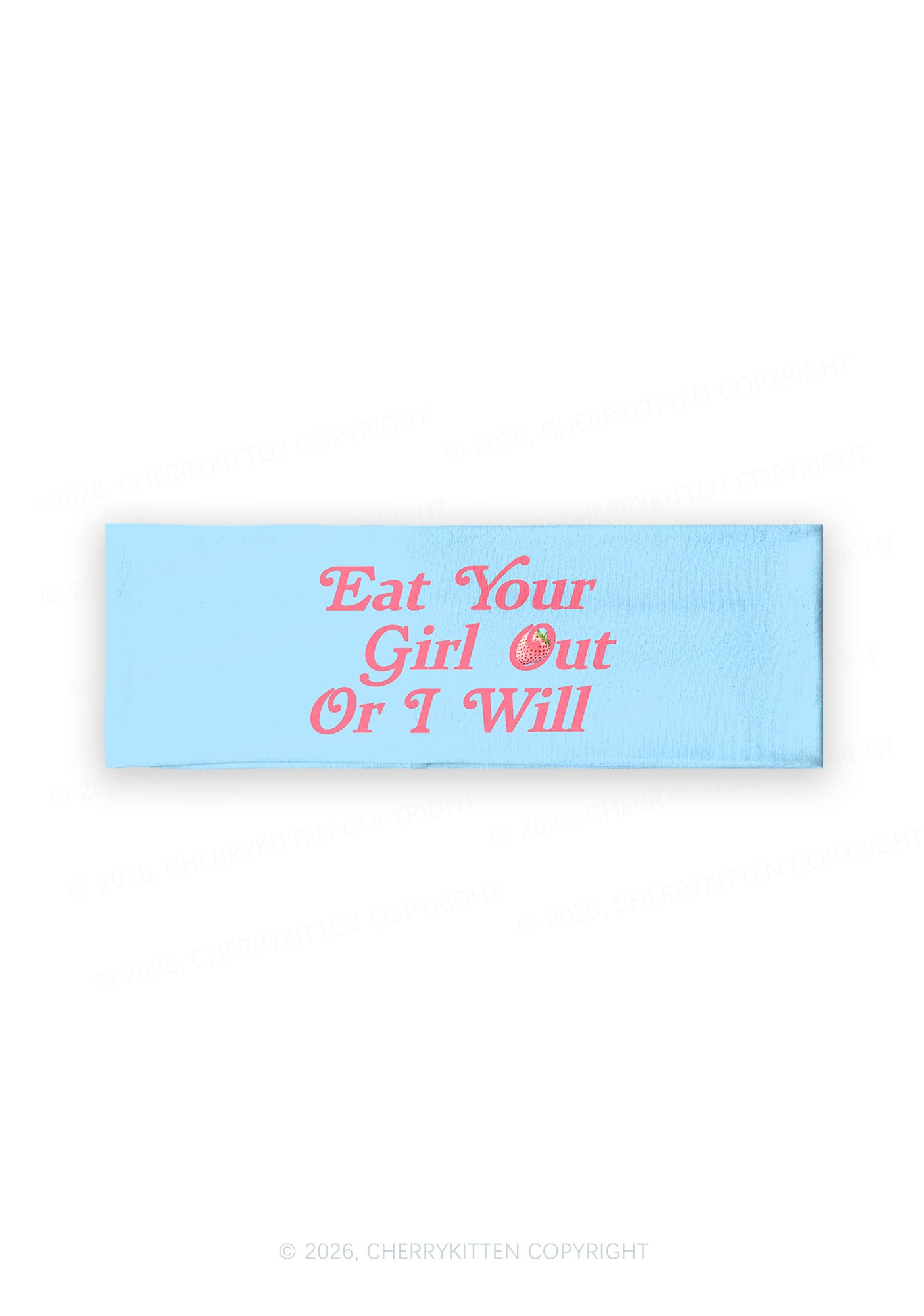 Eat Your Girl Out Strawberry Pride Y2K Print Headband Cherrykitten