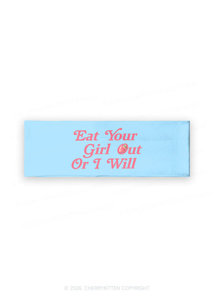 Eat Your Girl Out Strawberry Pride Y2K Print Headband Cherrykitten