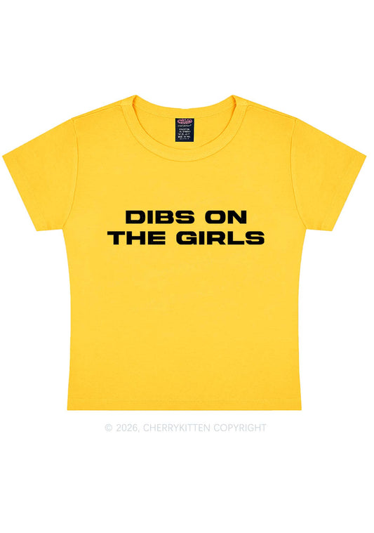 Dibs On The Girls Pride Y2K Baby Tee Cherrykitten