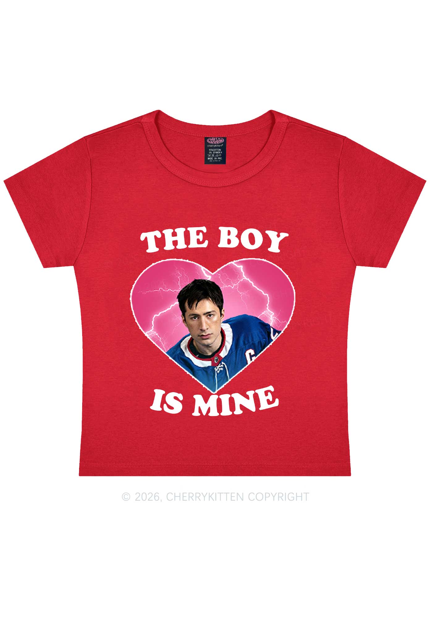 The Boy Is Mine HR Y2K Baby Tee Cherrykitten