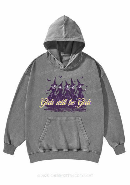 Halloween Witches Will Be Witches Y2K Washed Hoodie Cherrykitten