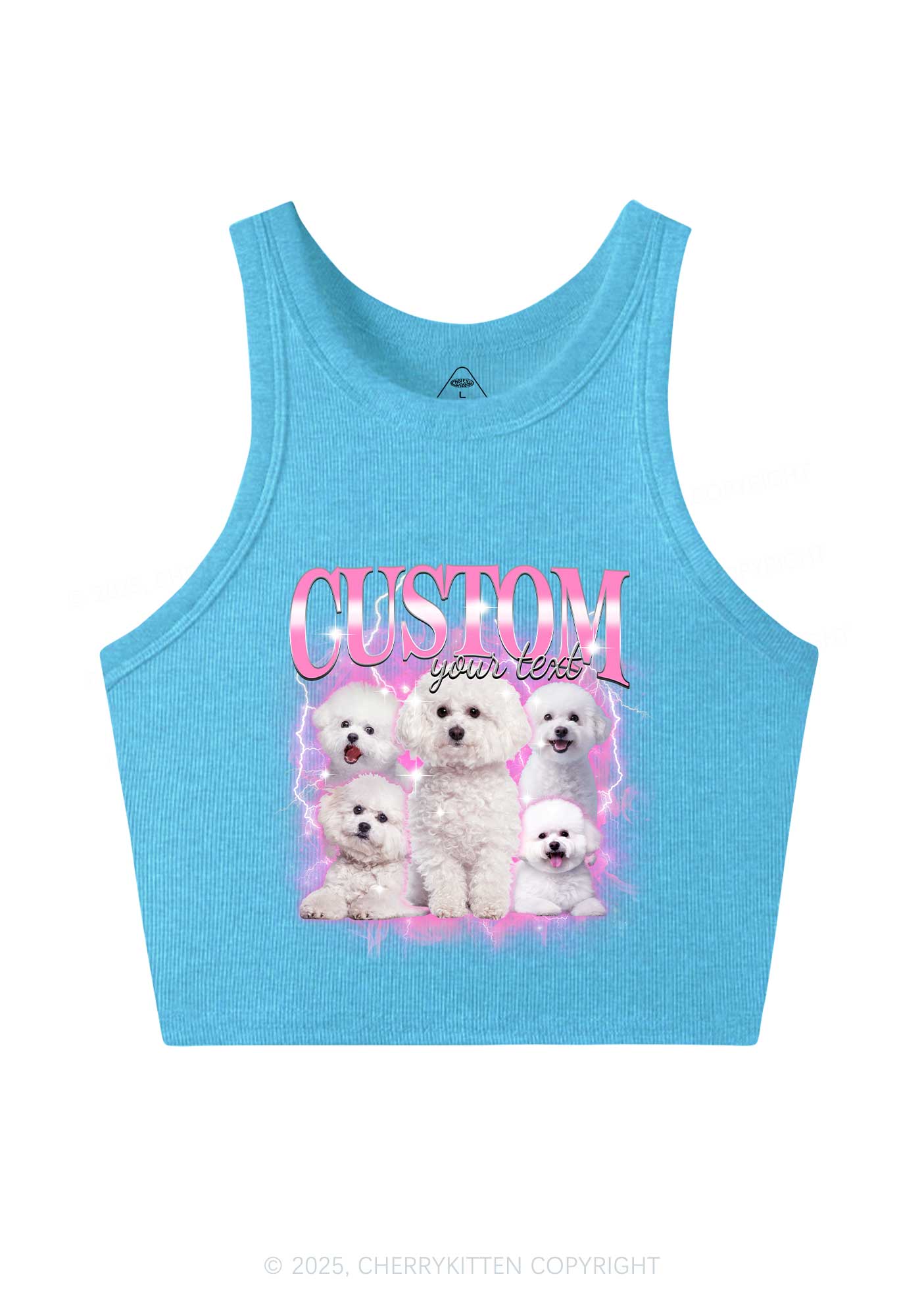 Custom Cute Puppy Photo Y2K Crop Tank Top Cherrykitten