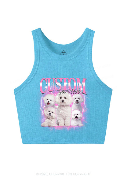 Custom Cute Puppy Photo Y2K Crop Tank Top Cherrykitten