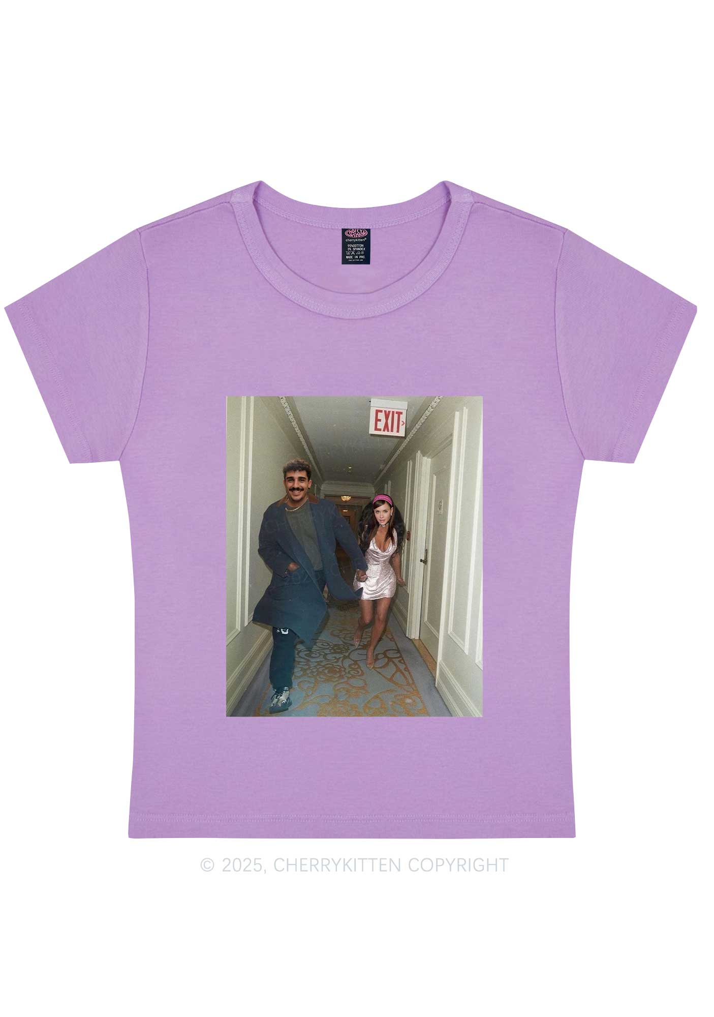 Custom Famous Hallway Photo Y2K Baby Tee Cherrykitten