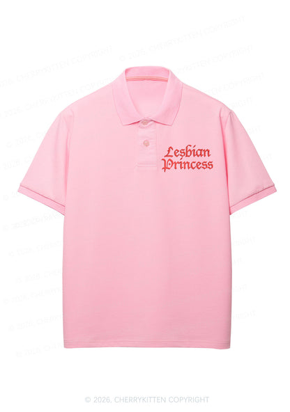 Embroidered Lesbian Princess Pride Y2K Polo Shirts Cherrykitten