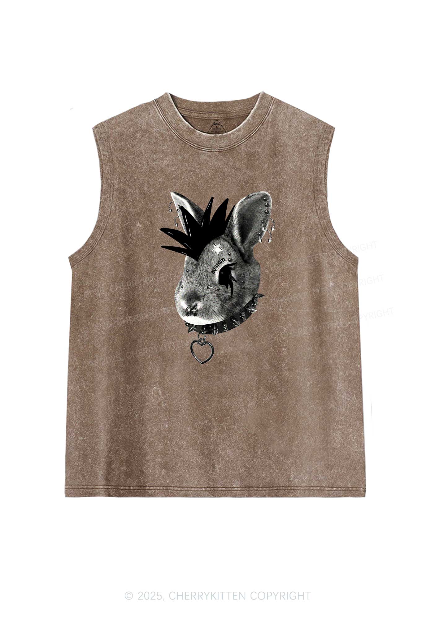 Custom Punk Pet Y2K Washed Muscle Tank Cherrykitten