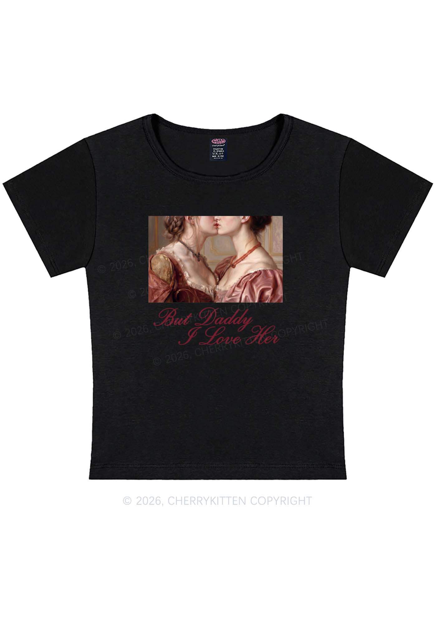 But Daddy I Love Her Lesbian Pride Y2K Baby Tee Cherrykitten