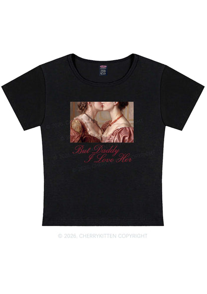 But Daddy I Love Her Lesbian Pride Y2K Baby Tee Cherrykitten