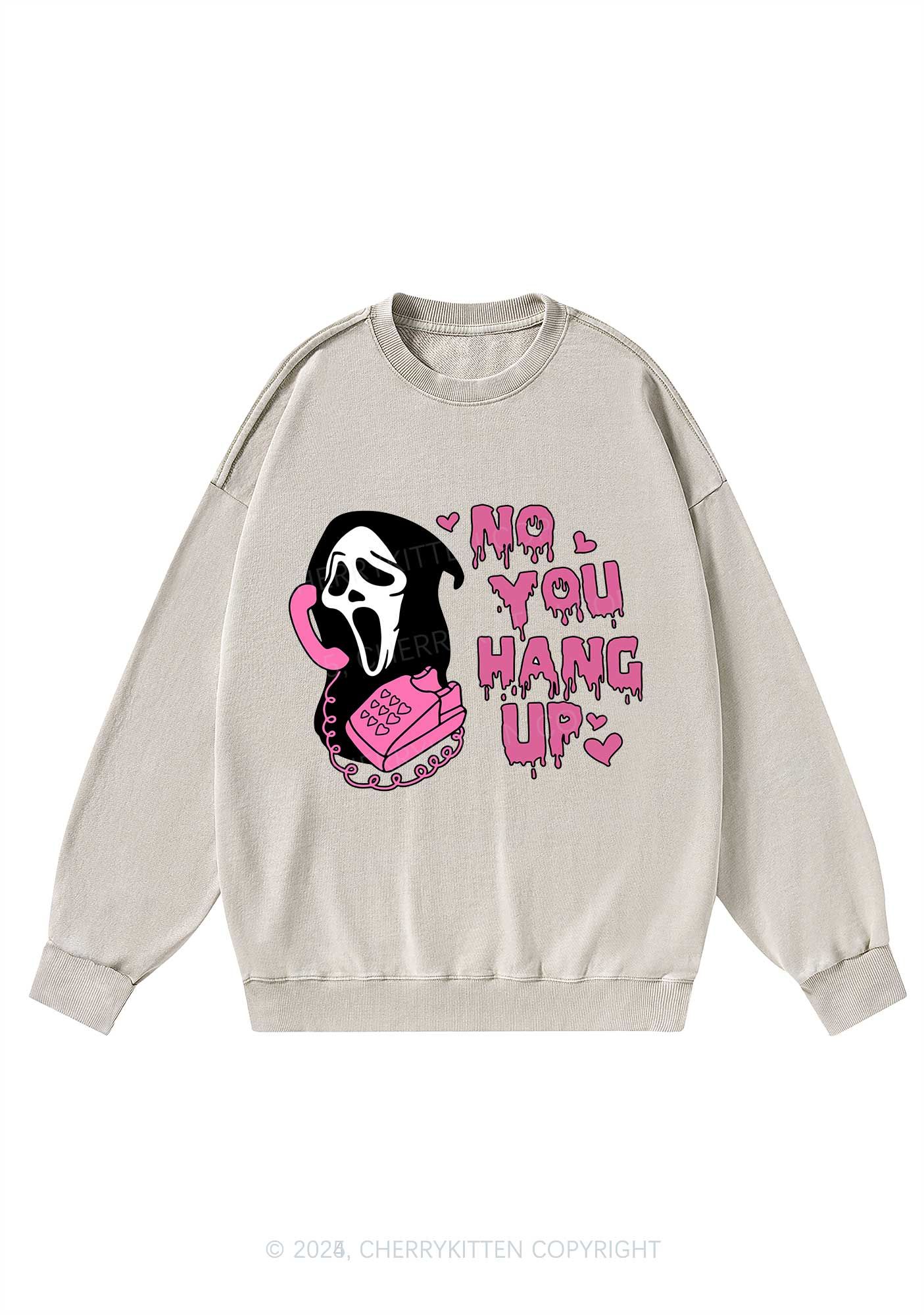 Halloween No You Hang Up Y2K Washed Sweatshirts Cherrykitten