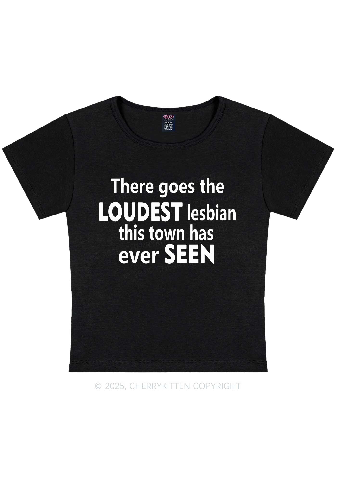 Loudest Lesbian Has Ever Seen Y2K Baby Tee Cherrykitten