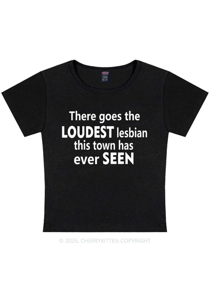 Loudest Lesbian Has Ever Seen Y2K Baby Tee Cherrykitten