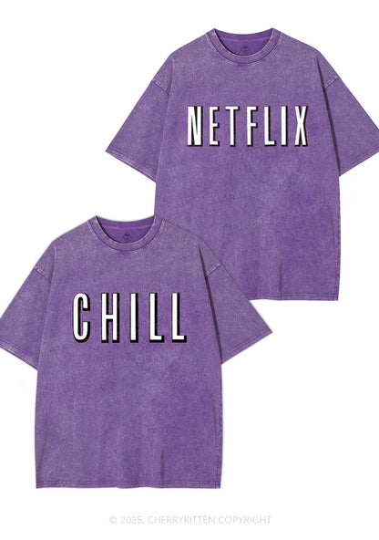Netflix Chill Y2K Valentine's Day Washed Tee Cherrykitten