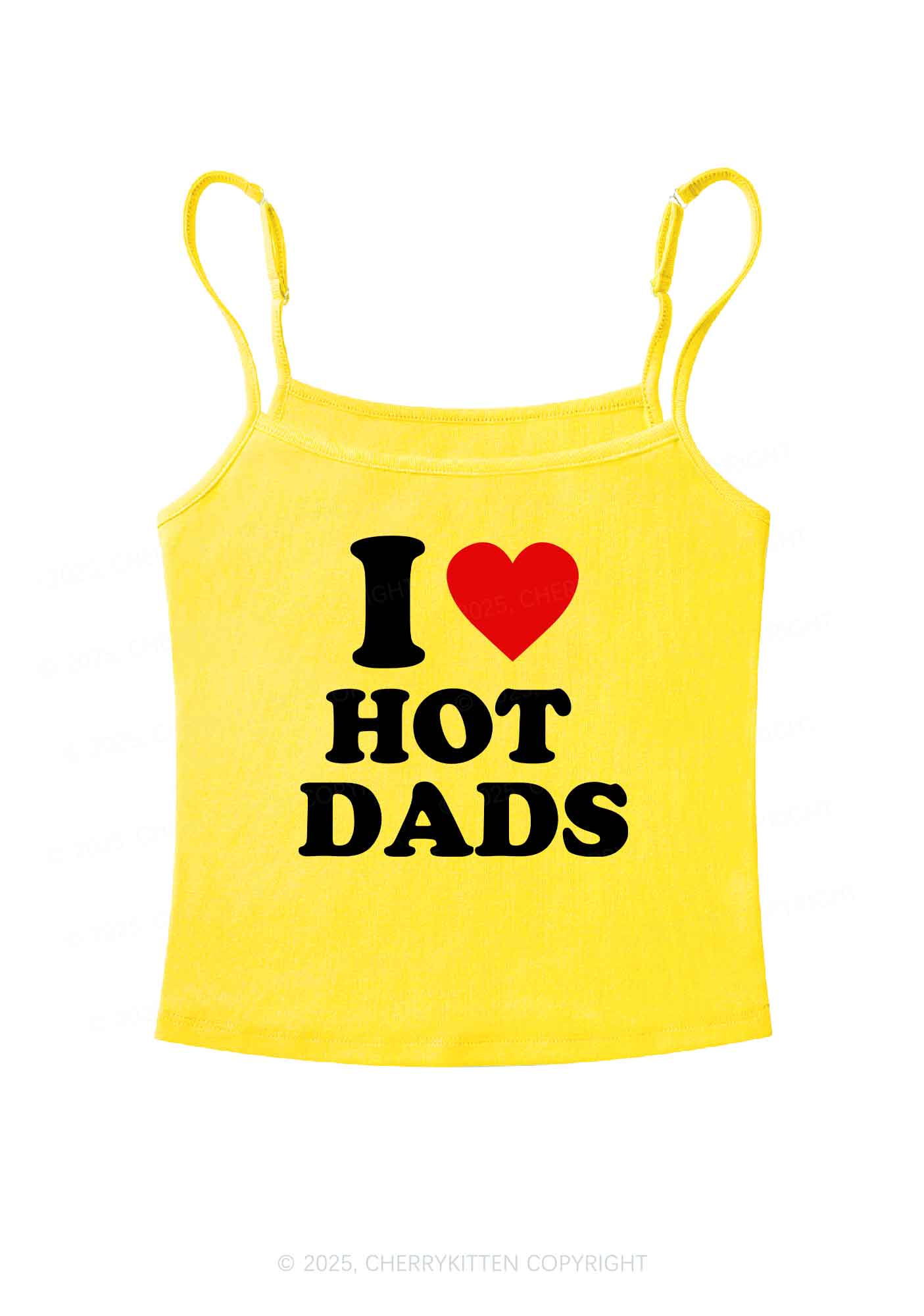 I Love Hot Dads Y2K Spaghetti Strap Cami Cherrykitten