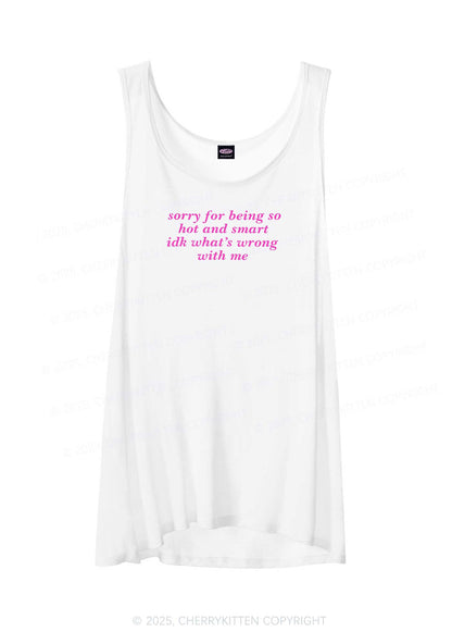 Sorry For Being So Smart  Y2K Sheer Boyfriend Tank Cherrykitten