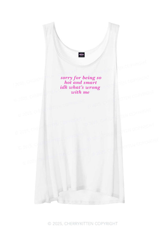 Sorry For Being So Smart  Y2K Sheer Boyfriend Tank Cherrykitten