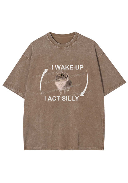 Wake Up Act Silly Y2K Washed Tee Cherrykitten