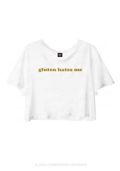 Gluten Hates Me Y2K Sheer Crop Tee Cherrykitten