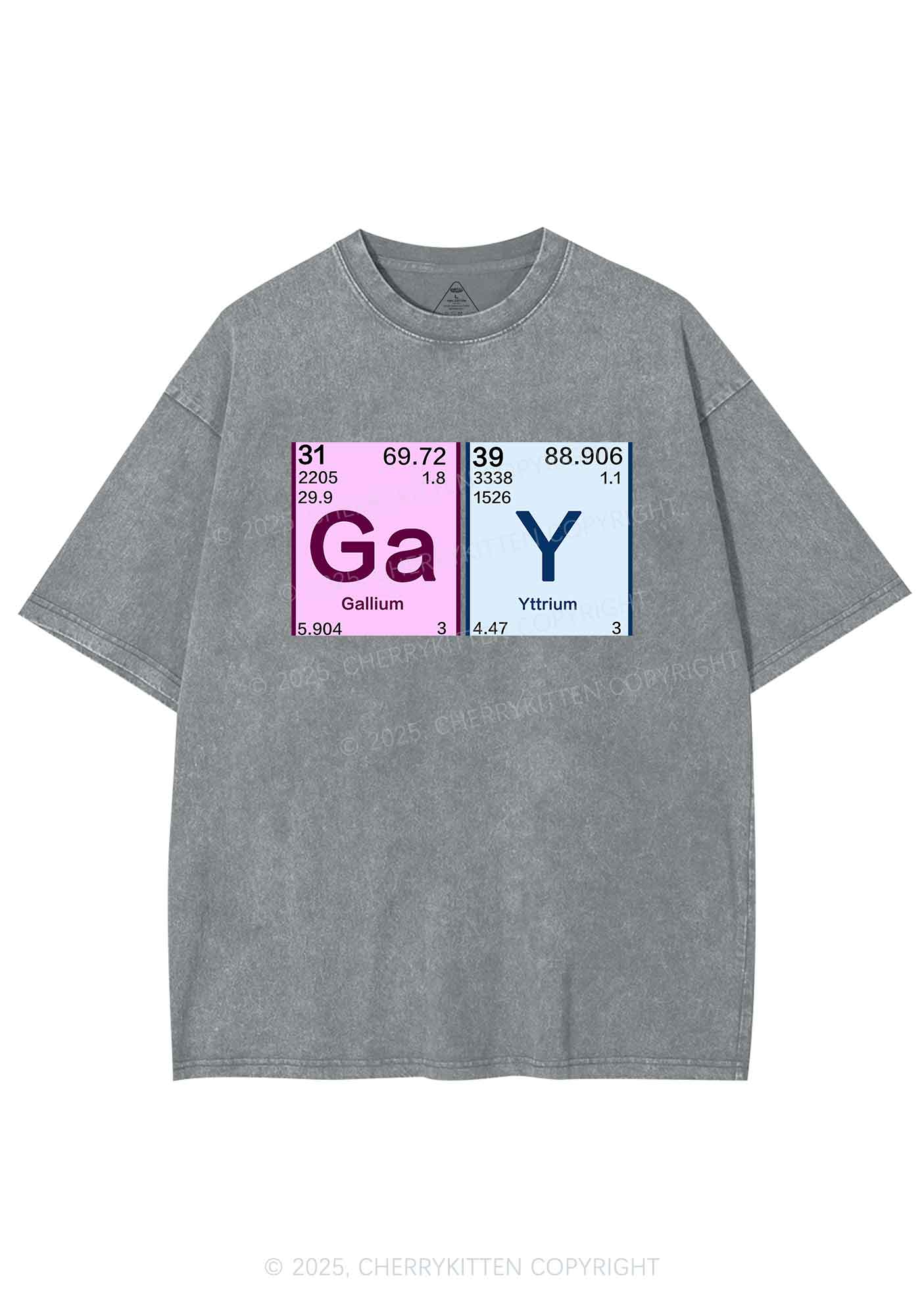 Gay Periodic Table Elements Pride Y2K Shirts Washed Tee Cherrykitten