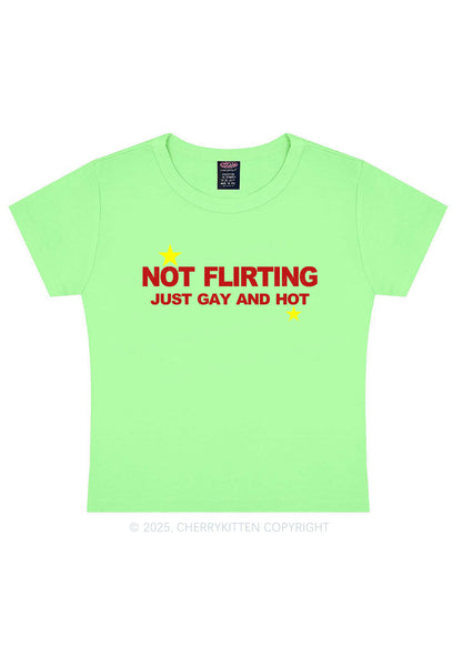 Not Flirting Pride Y2K Baby Tee Cherrykitten