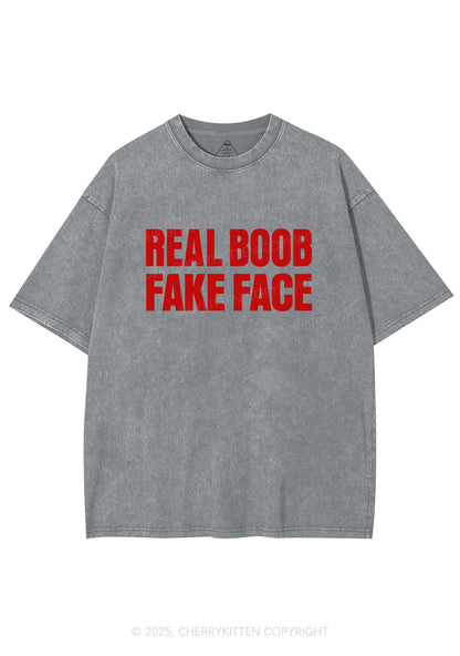 Fake Face Real Bxxb Y2K Shirts Washed Tee Cherrykitten