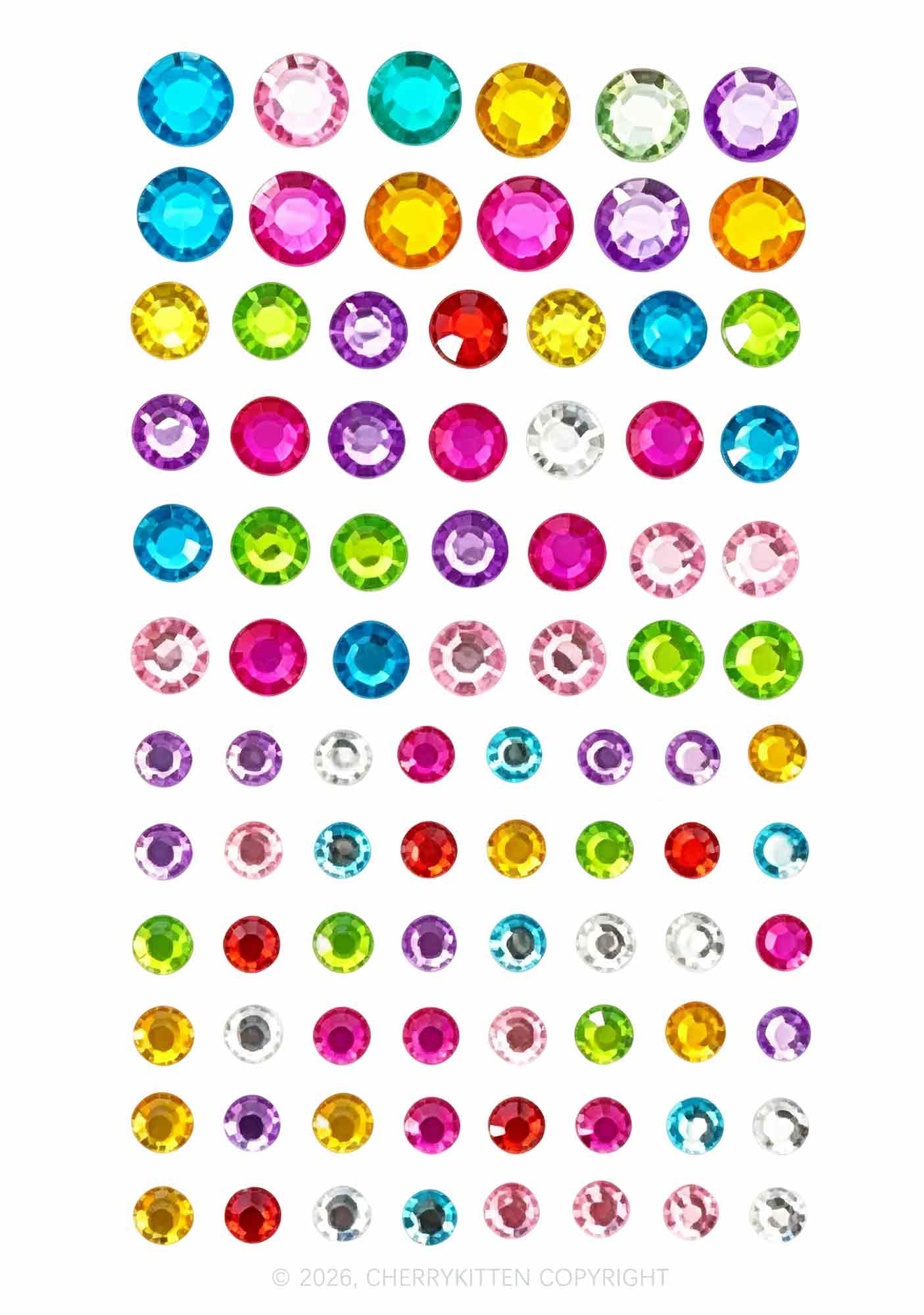 1pc Heart Gems Y2K Face Sticker Cherrykitten