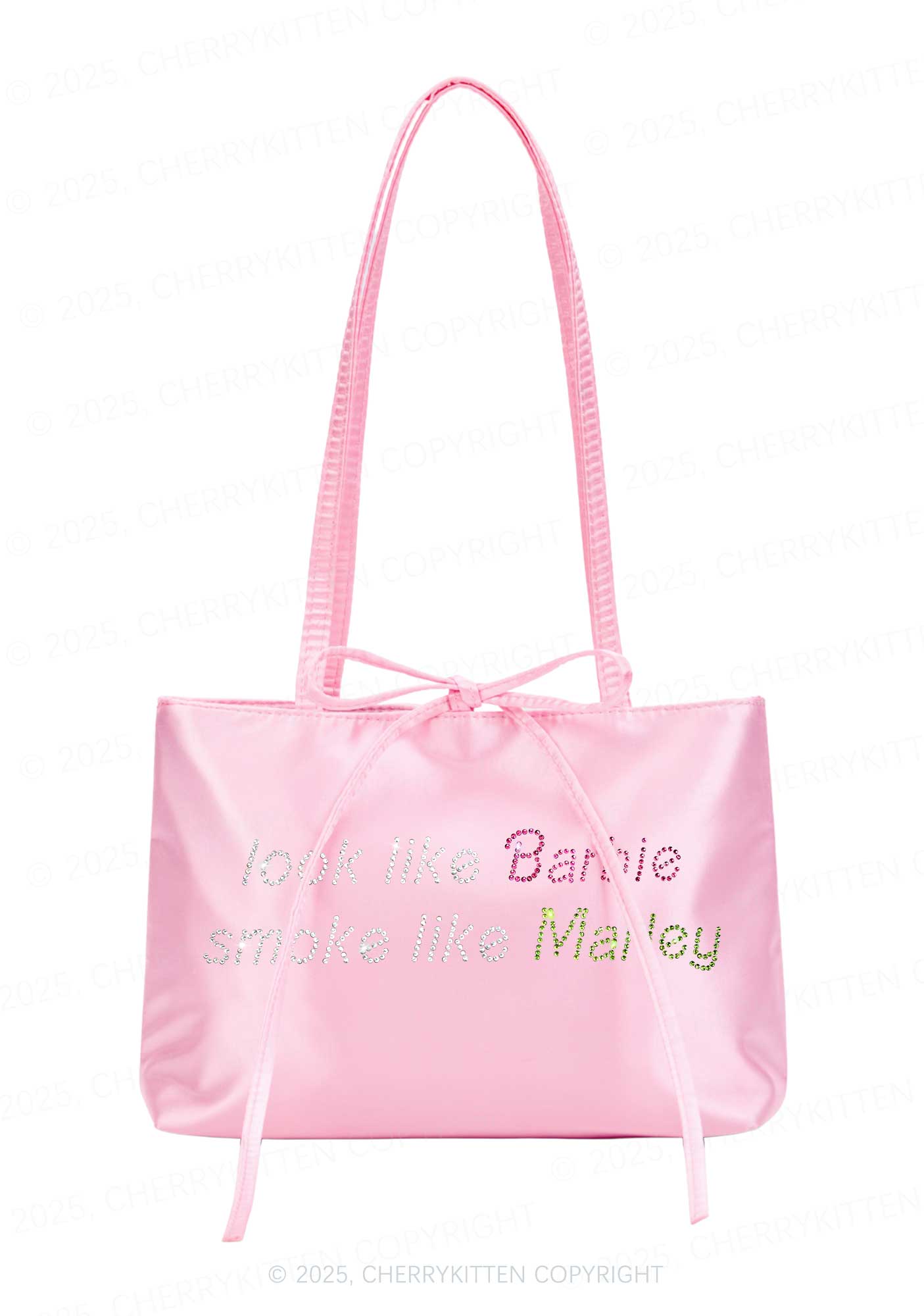 Rhinestone Smoke Like Marley Y2K Satin Bags Cherrykitten