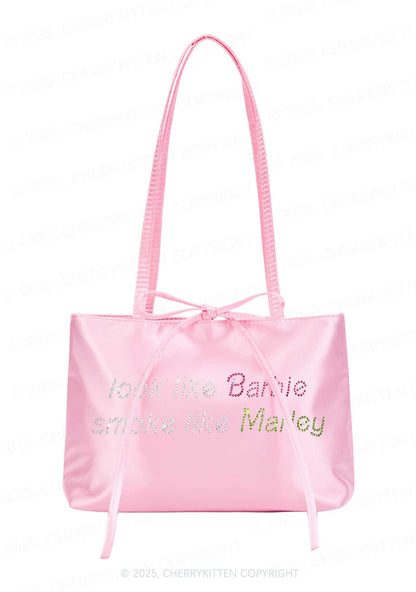 Rhinestone Smoke Like Marley Y2K Satin Bags Cherrykitten