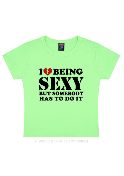 Being Sexy Tough Y2K Baby Tee Cherrykitten
