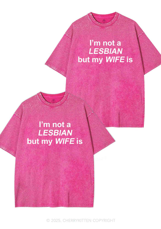 My Wife Is Lesbian Y2K Valentine's Day Washed Tee Cherrykitten