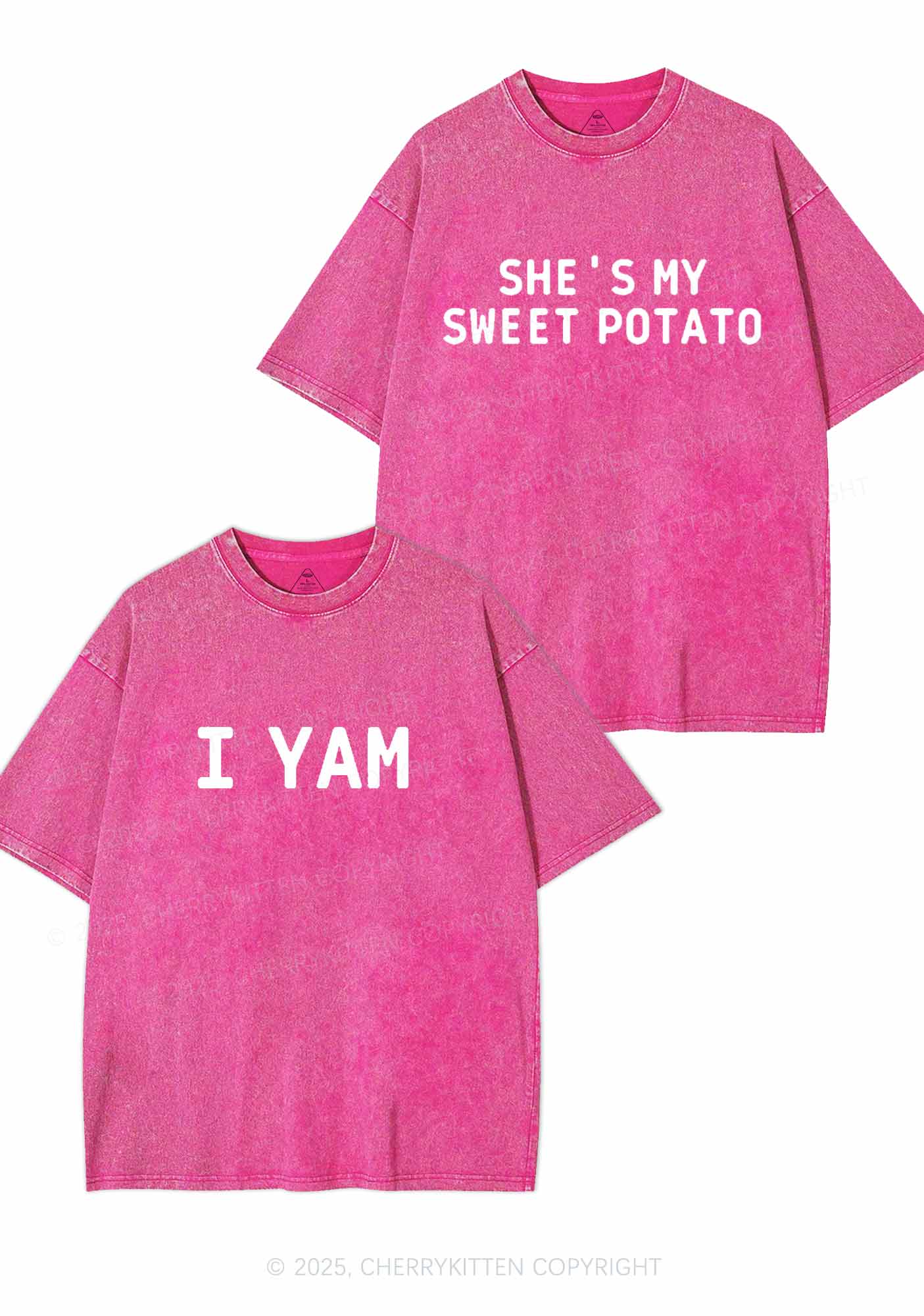 Shes My Sweet Potato Y2K Valentine's Day Washed Tee Cherrykitten