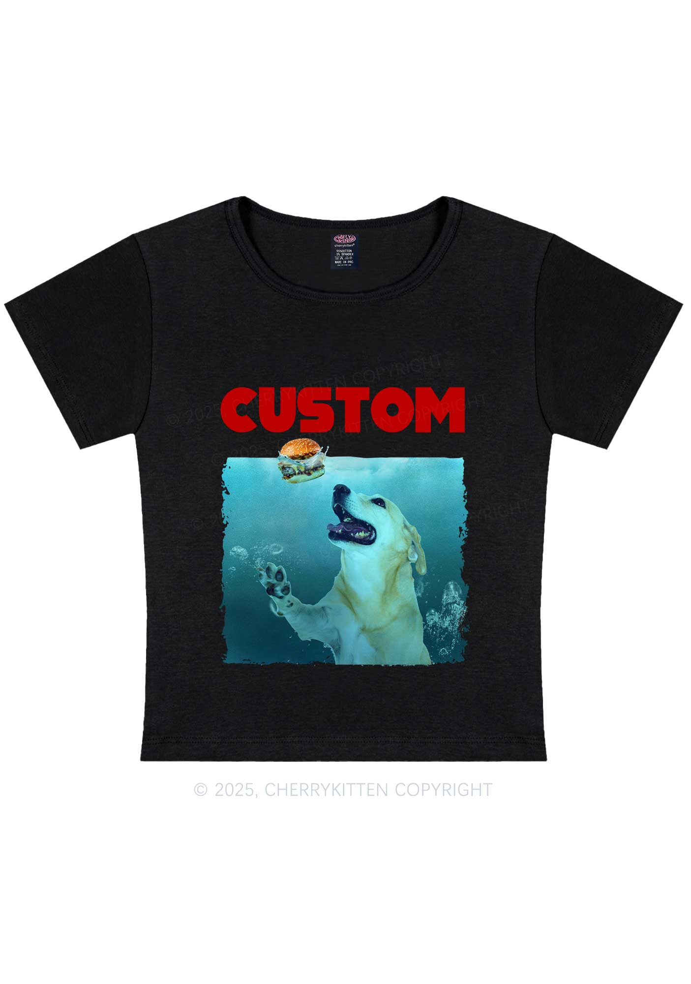 Custom Jowls Dog Y2K Baby Tee Cherrykitten