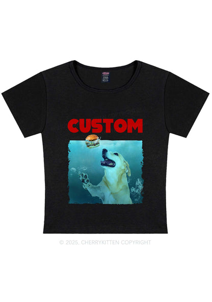 Custom Jowls Dog Y2K Baby Tee Cherrykitten