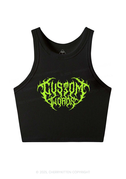 Custom Punk Words Y2K Crop Tank Top Cherrykitten
