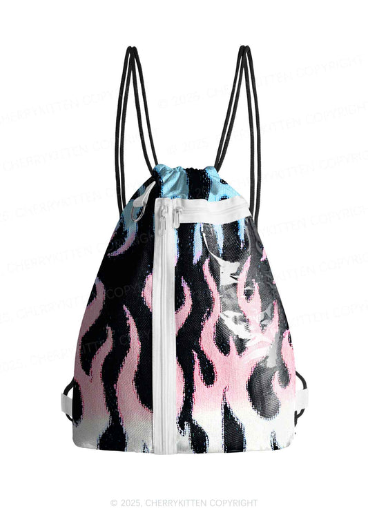 Trans Flame Pride Y2K Drawstring Itabag Backpack Cherrykitten
