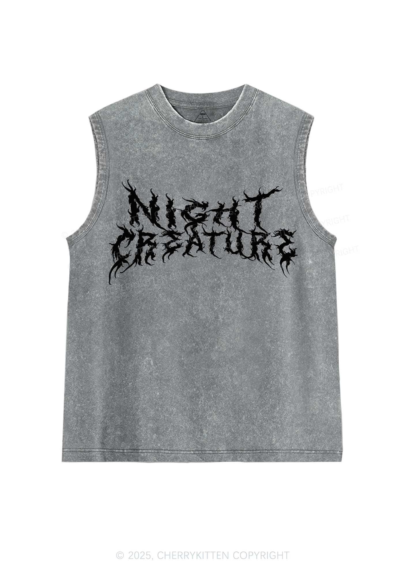 Night Creature Y2K Washed Muscle Tank Cherrykitten