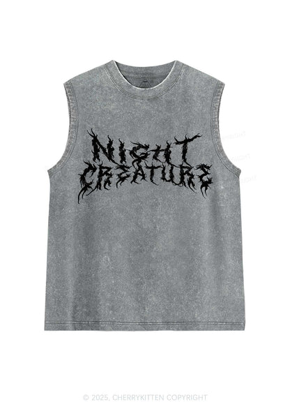 Night Creature Y2K Washed Muscle Tank Cherrykitten
