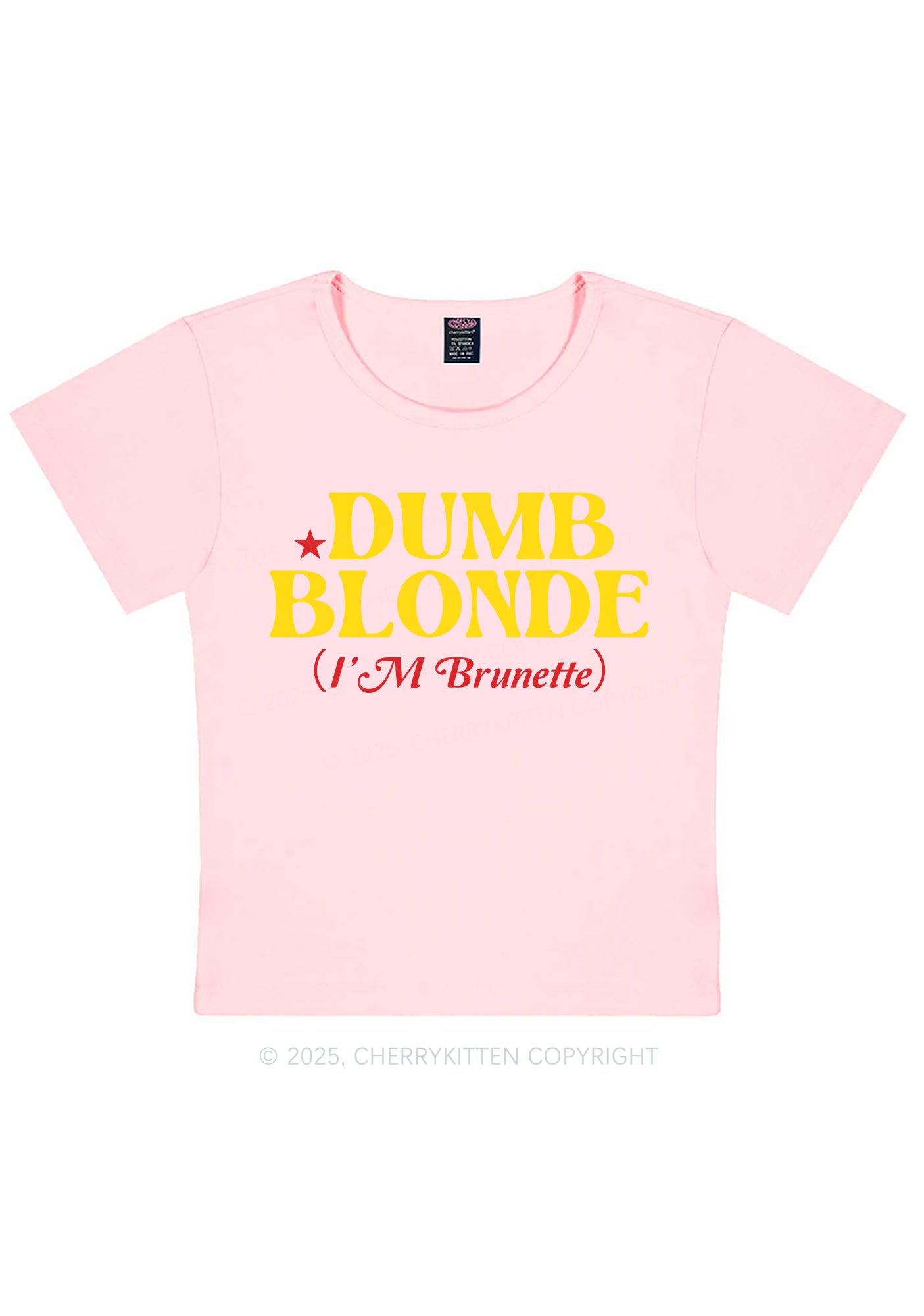 Dumb Blonde Brunette Y2K Baby Tee Cherrykitten