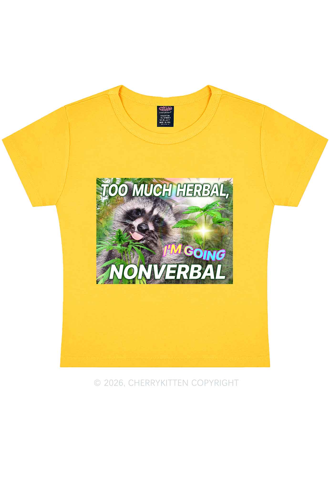 Im Going Nonverbal Y2K Baby Tee Cherrykitten