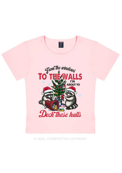 Christmas To The Walls Y2K Baby Tee Cherrykitten