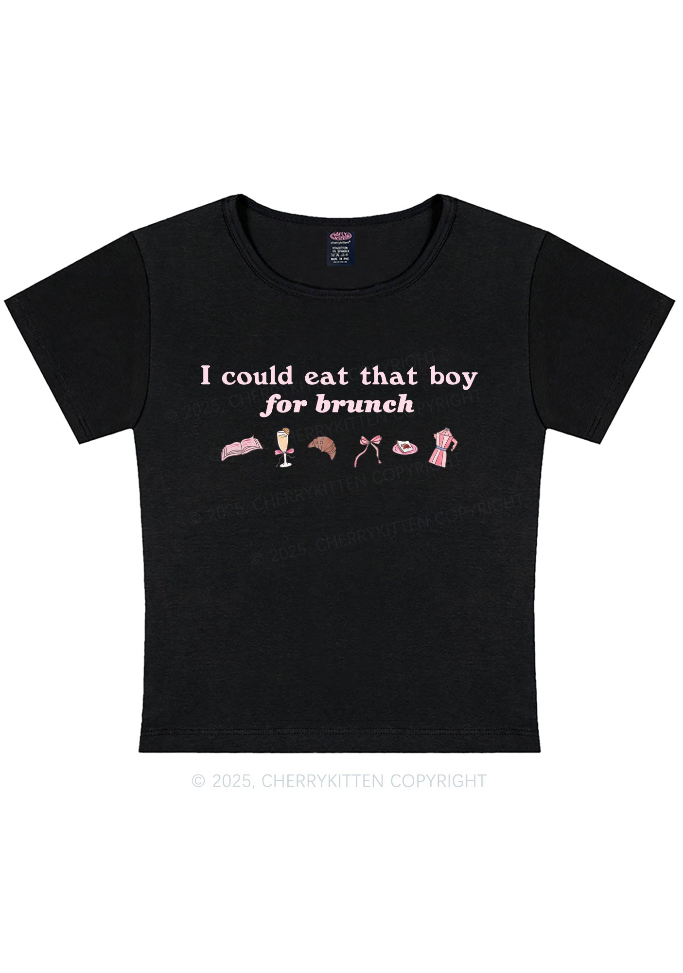 Eat Boy For Brunch Y2K Baby Tee Cherrykitten