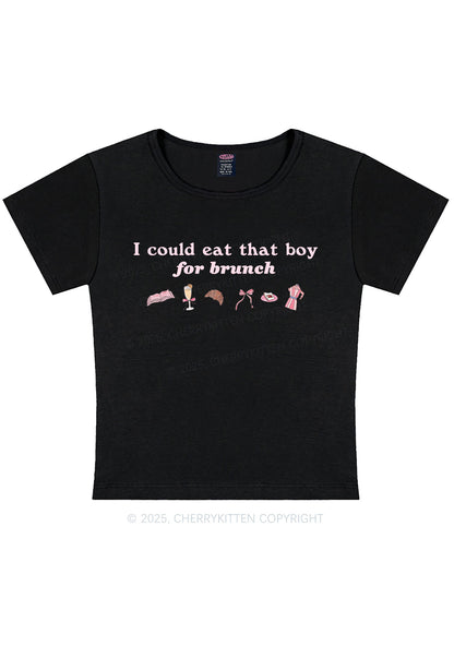 Eat Boy For Brunch Y2K Baby Tee Cherrykitten