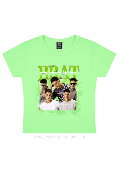 Custom Brat Portrait Y2K Baby Tee Cherrykitten