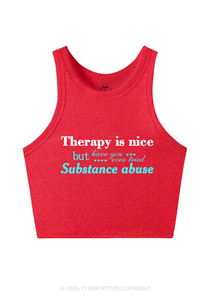Have You Ever Tried Substance Abuse Y2K Crop Tank Top Cherrykitten