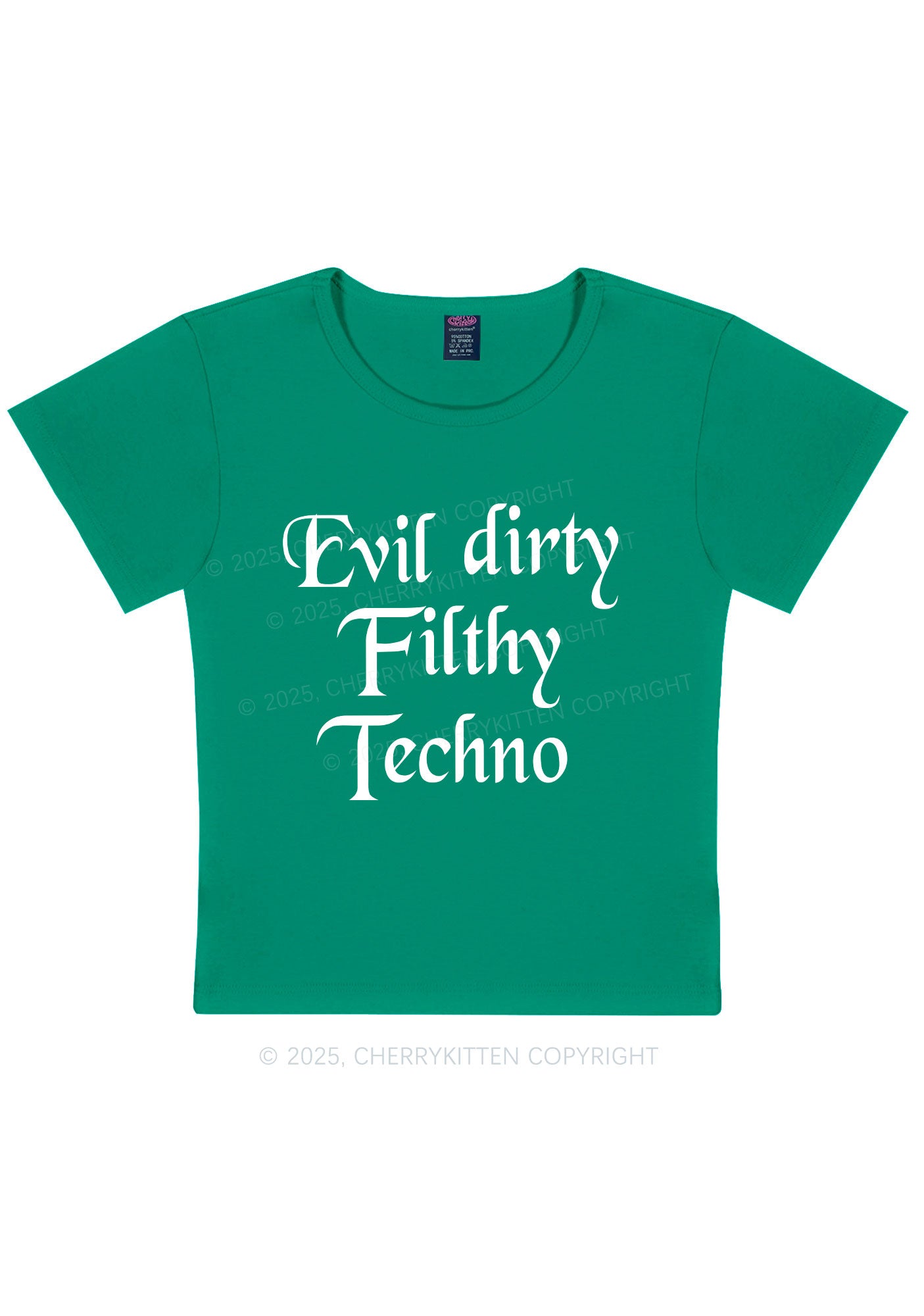 Evil Dirty Filthy Techno Y2K Baby Tee Cherrykitten