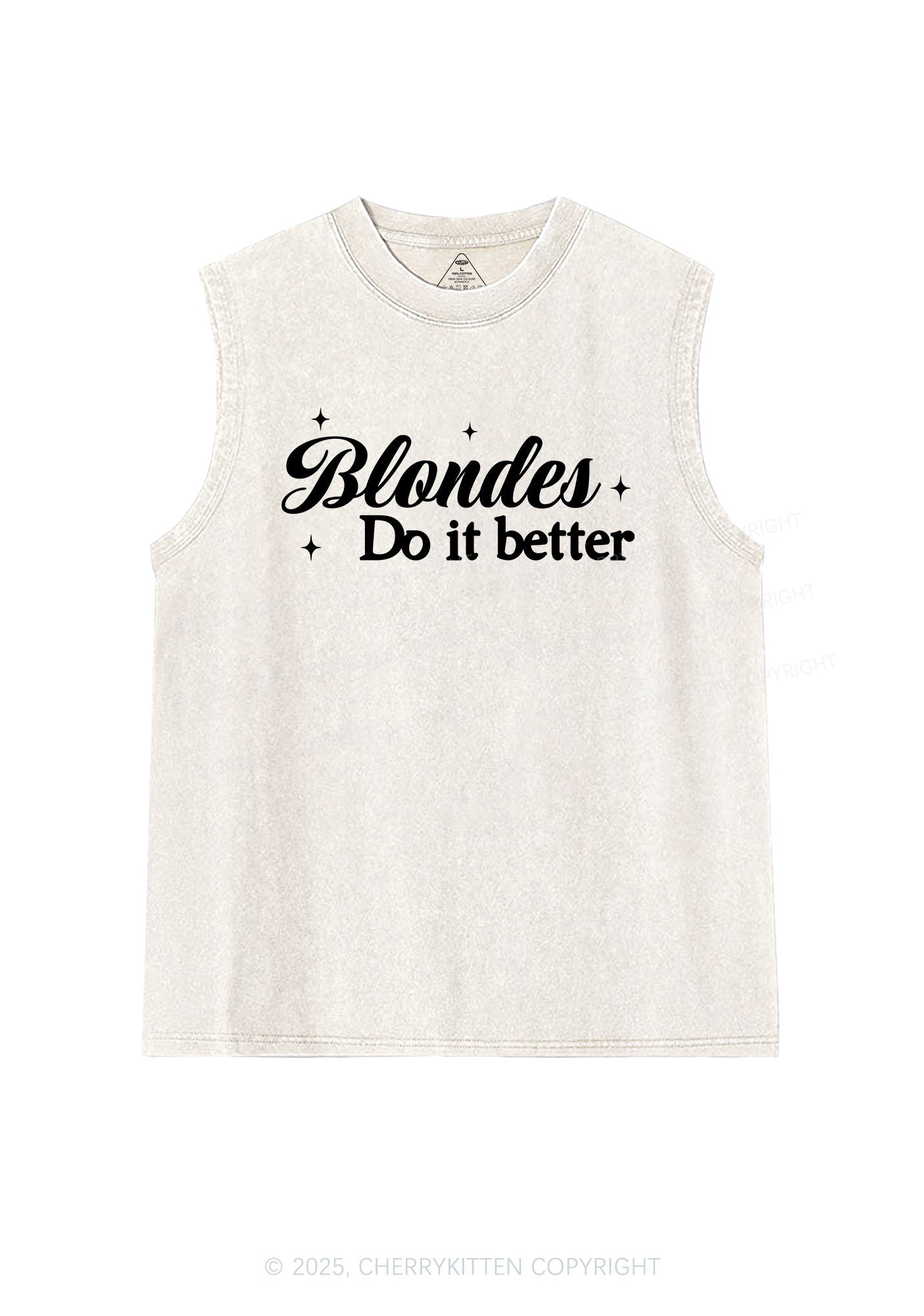 Blondes Do It Better Y2K Washed Muscle Tank Cherrykitten